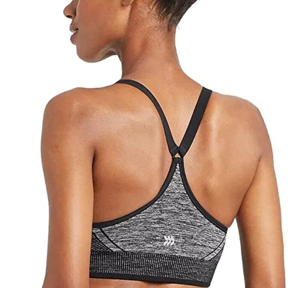 All in Motion - Sports Bra Medium Support, Crisscross Racerback - Large • Gray - Picture 7 of 9